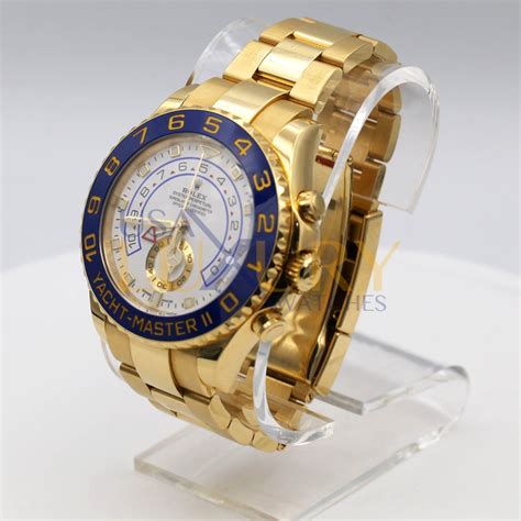 rolex yachtmaster ii 18k yellow gold men's automatic watch|rolex yacht master review.